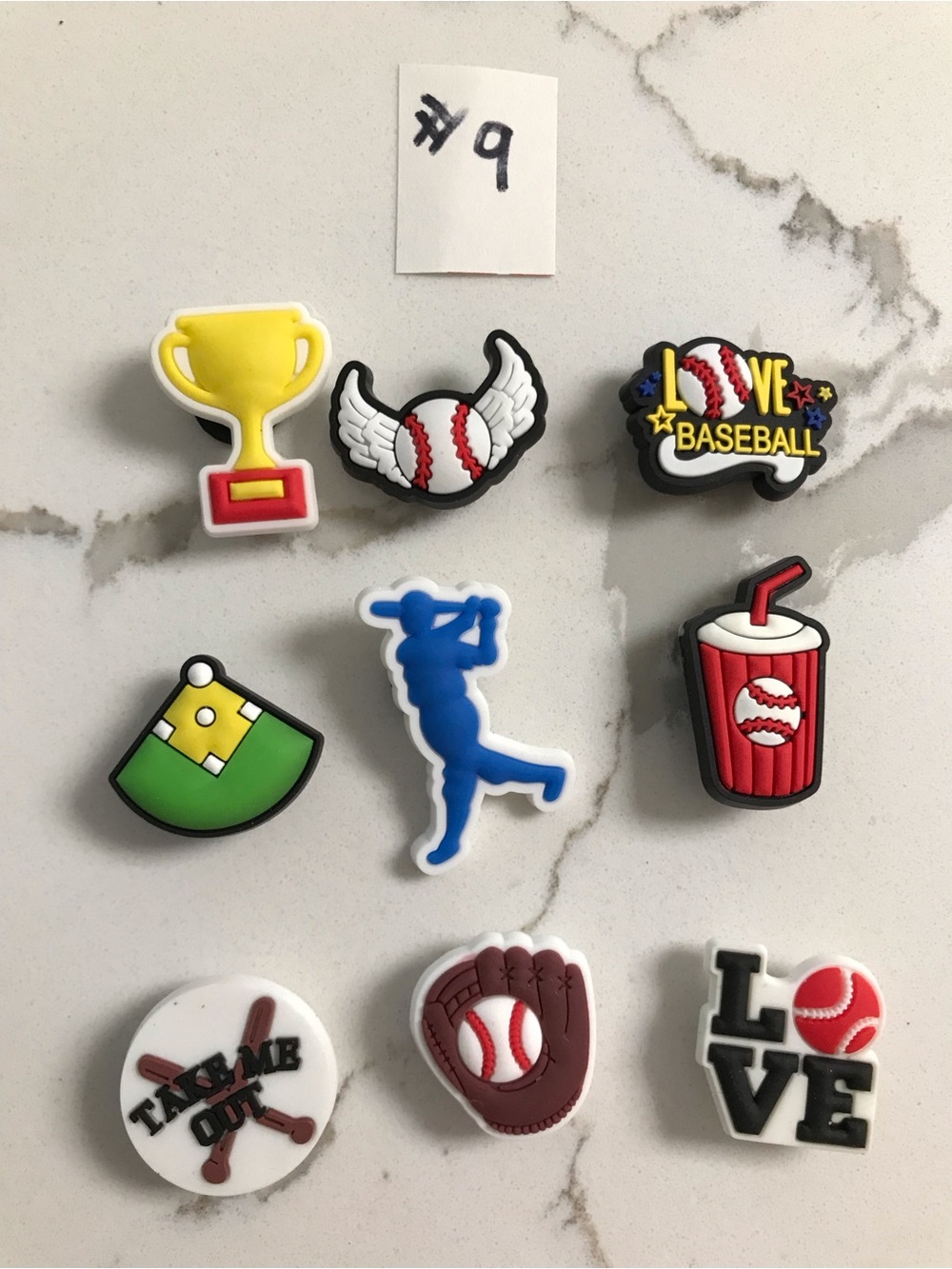 Baseball Jibbitz Shoe Charms - Crocs Assorted Colours #9 - Picture 2 of 3